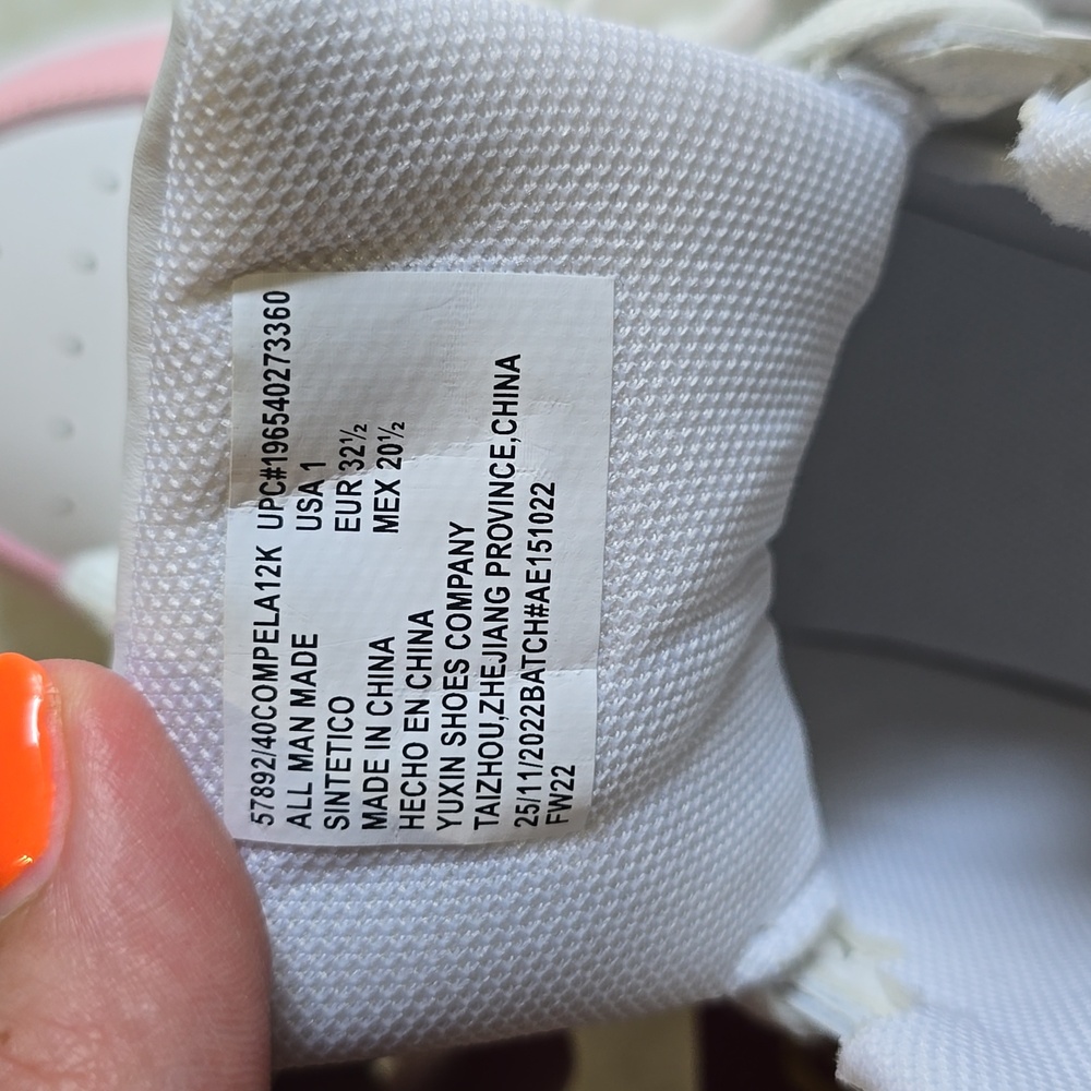 Red Rhino Brand HighTop Sneakers Pink and White NWT Size 1 - Picture 11 of 16